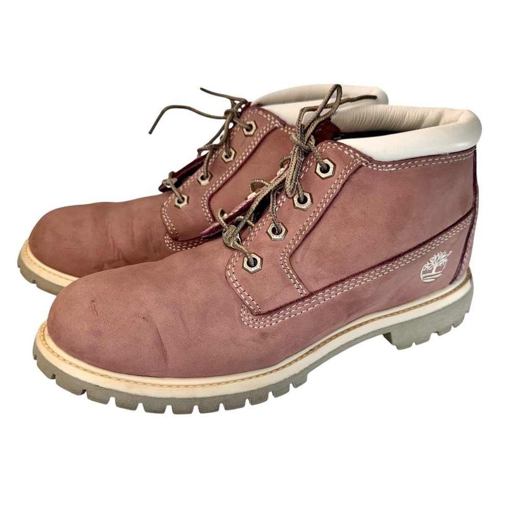 Timberland Nellie Chukka Boots Women's Nubuck Waterproof Pink Shoes Sz 10M